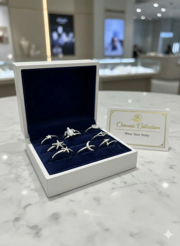 Celestial Silver Ring Set