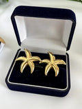 Trinaari Golden Starfish Studs