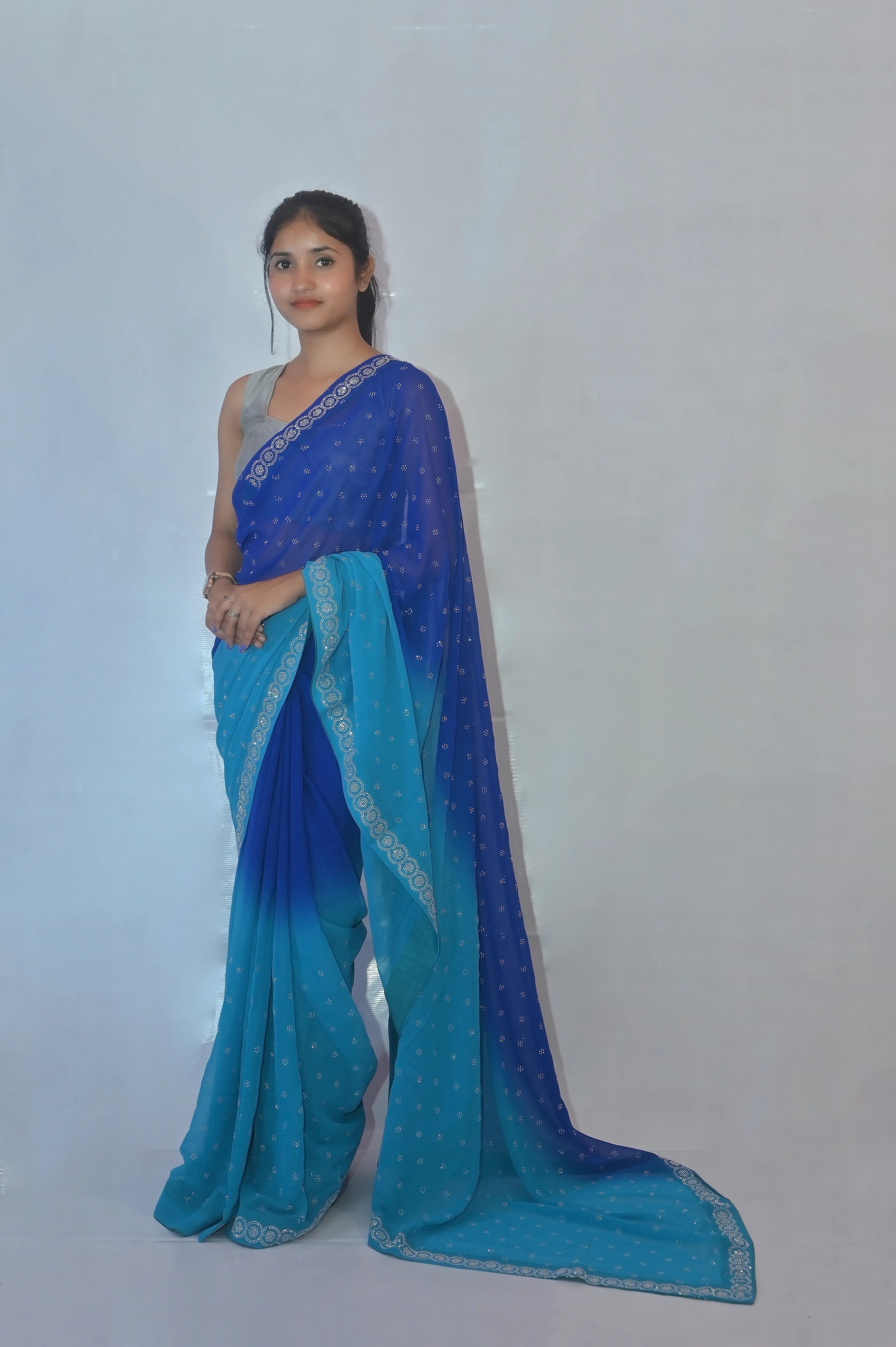 Anaya Royal Blue Banarasi Weave