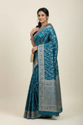 Kamini Blue-Golden Banarasi Weave