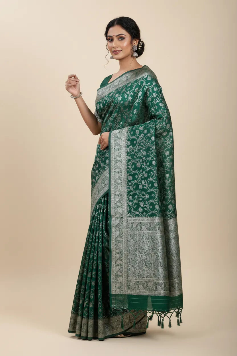 Prerana Emerald Green Banarasi
